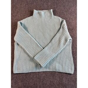 Vince Sweater Women's XL Ribbed Mock Neck Light‎ Blue Cozy Oversized Knit